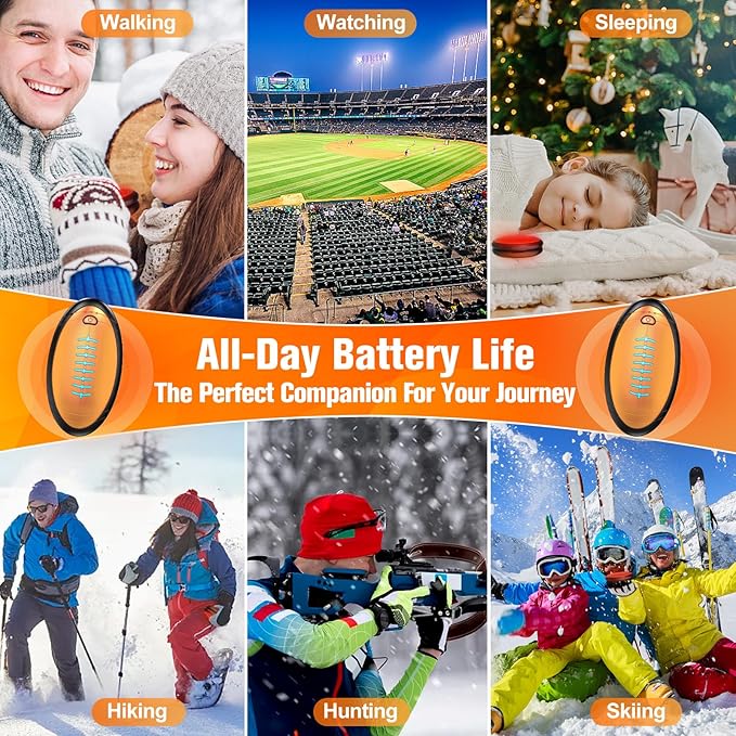 Hand Warmers Rechargeable, 2023 Newest 2 Pack Temperature Electric Portable Heater Football Shape Hand Warmer, Quick Charge Portable Hand Warmer Gift for Christmas Outdoors/Hunting/Golf/Camping