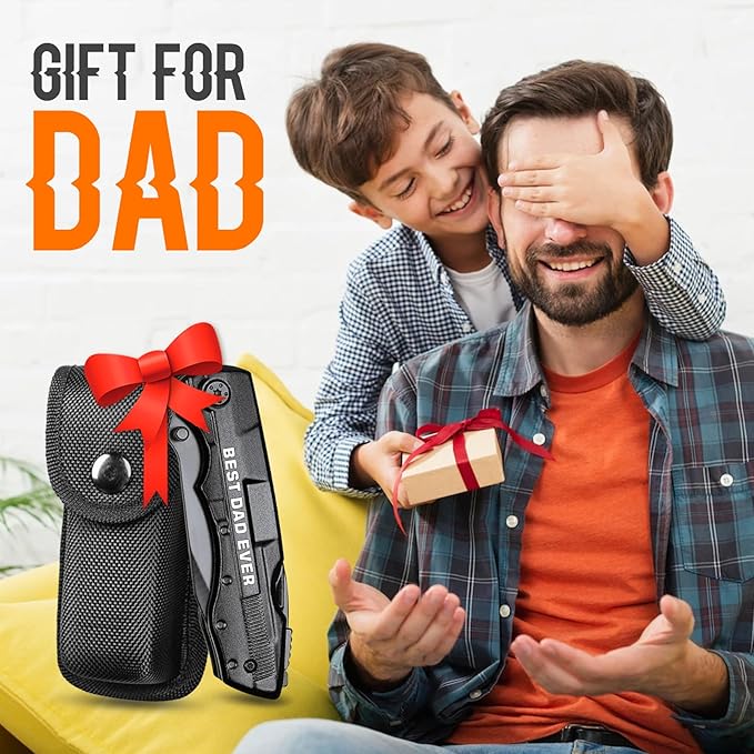 Gift for Dad,Multitool Knife BEST DAD EVER for Camping,Stocking Stuffers Christmas Gifts for Dad,Dad Birthday Gift from Daughter Son,Fathers Day Unique Dad Gifts,Gadget Gifts for Dad