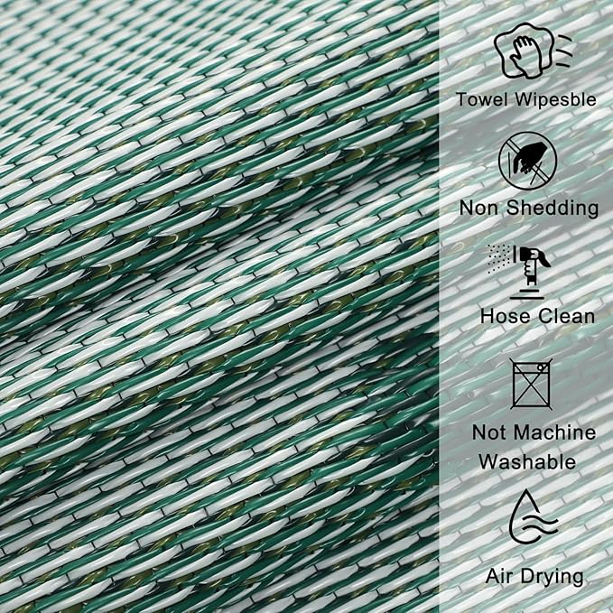 Homcomoda Round Outdoor Rugs 8Ft Waterproof Reversible Patio Rugs Outdoor Clearance Lightweight Outdoor Rugs Portable RV Camping Mats for Tents Deck Porch BBQ Beach Backyard
