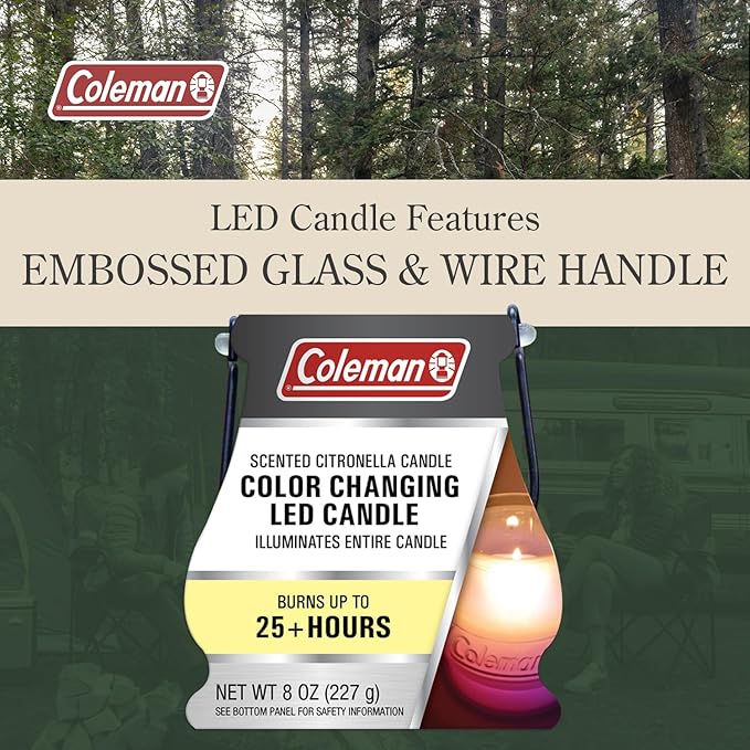 Coleman Color Changing LED Citronella Outdoor Scented Candle