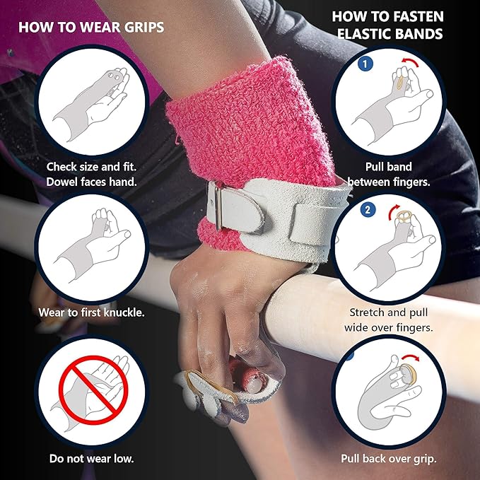 Women Hot Shot Uneven Bar Gymnastics Grips - 00 (5 (5 3/8") 3/8")