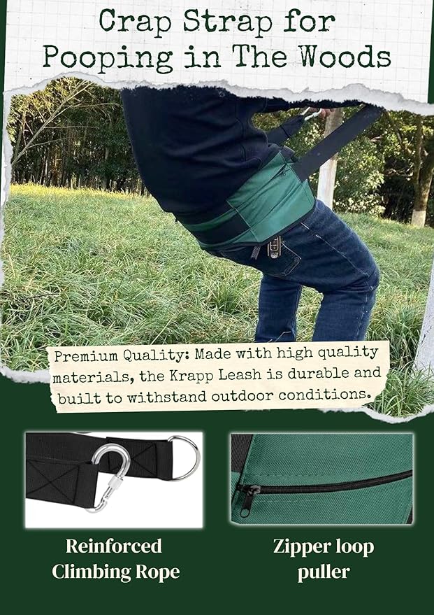 Crap Strap For Pooping In The Woods | Tree Swing Hanging Straps | Hands-Free Portable Toilet
