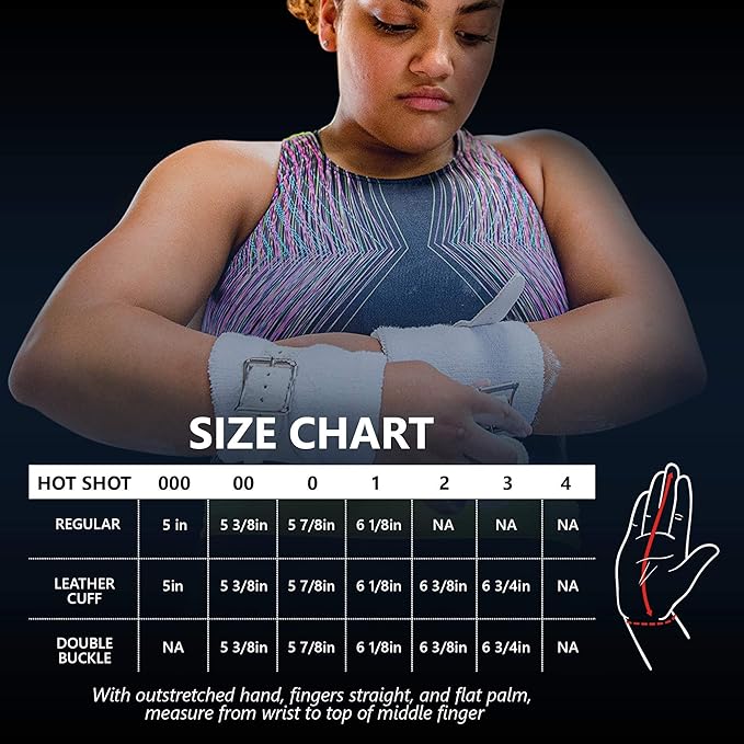Women Hot Shot Uneven Bar Gymnastics Grips - 00 (5 (5 3/8") 3/8")