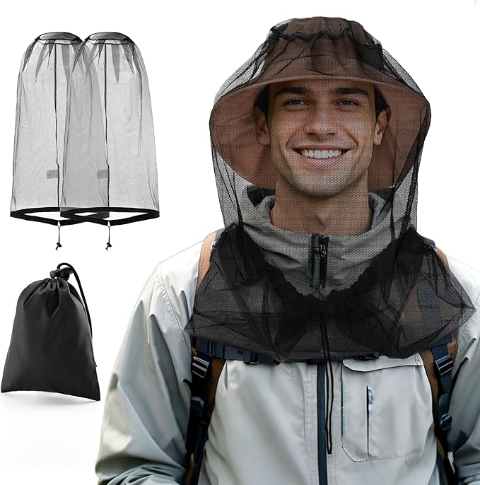 Mosquito Head Net Hat, Protects Face and Neck from Mosquito Bites for Camping, Fishing, Gardening, Apiculturist