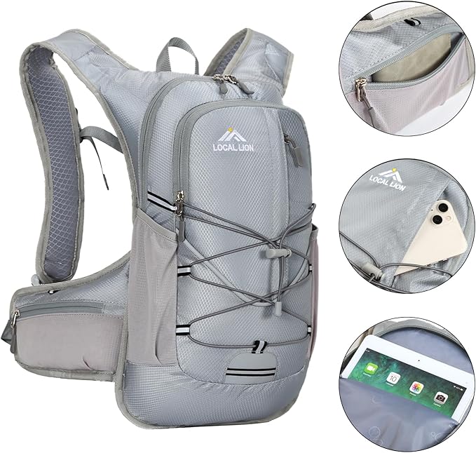 LOCAL LION 18L Hydration Backpack with 2L Water Bladder, Insulated Cycling Bike Backpack, Lightweight Water Pack for Hiking Running Skiing Commuting