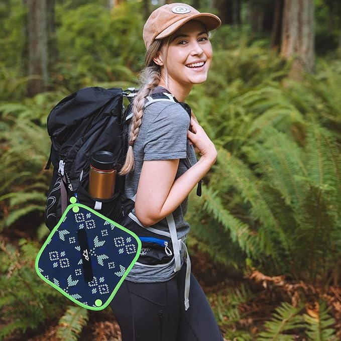 2PCS Pee Cloth Silver Infused for Women Hiking, Pee Rag for Female Peeing Outdoor,Camping Reusable Toilet Paper,Hygienic Urination Solution for Travel