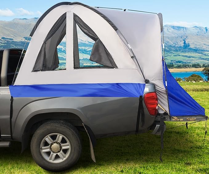 Hasika Truck Bed Tent for Camping 5-6.5 Foot with Floor Waterproof Double Layer Full Size Truck Short/Regular Bed
