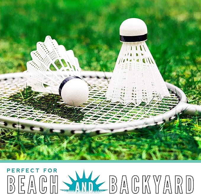 Franklin Sports Badminton Racket + Birdie Set - 2 Player 4 Player