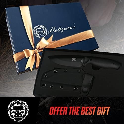 Holtzman's Gorilla Survival 'Naked Bloodline' Full Tang 1095 High Carbon Steel Fixed Blade Survival Knife with Kydex Sheath