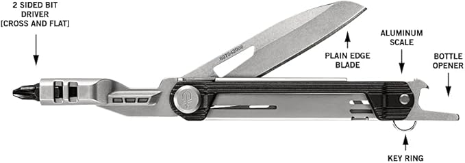 Gerber Gear Armbar Slim Drive, Pocket Knife Multitool with Screwdriver, Onyx