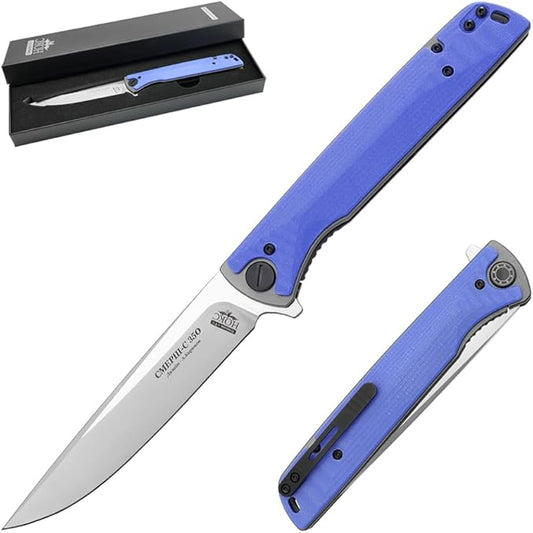 HOKC NOKS EDC camping folding knife Smersh-S | 350-100401 (Gray, Blue)