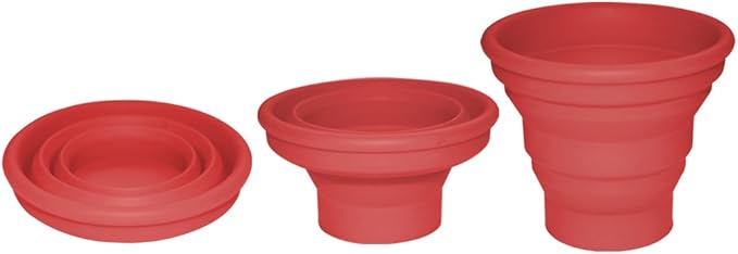 Silicone Collapsible Travel Cup for Outdoor Camping and Hiking (1 Pack) (Red)