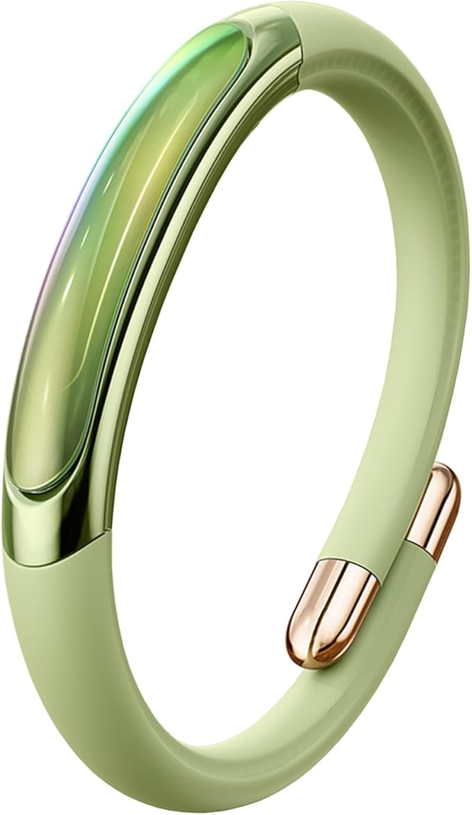 Mosquito Repellent Bracelets 1 Pack, DEET Free Mosquito Repellent Bands with 6 Pcs Essential Oil Cotton, Waterproof Insect Bug Repellent Wristbands for Adults and Kids Indoor Outdoor Use (Green)