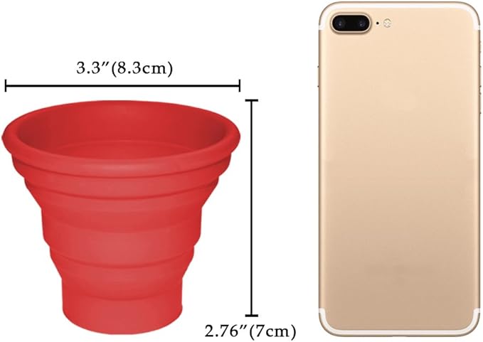 Silicone Collapsible Travel Cup for Outdoor Camping and Hiking (1 Pack) (Red)