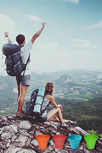 Silicone Collapsible Travel Cup for Outdoor Camping and Hiking (1 Pack) (Red)