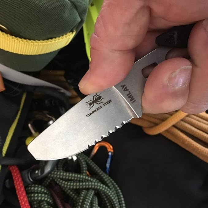 ESEE Imlay SAR Swiftwater Rescue Knife, Sheath, Clip Plate, Retention Strap (Black Sheath)