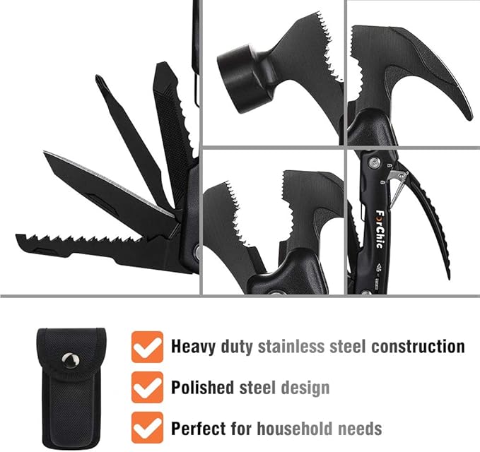 12 in 1 Hammer Multitool, Father's Day Gifts for Dad, Mens Gifts for Him, Cool Gadgets for Men, Gifts for Men Who Have Everything, Birthday Gifts for Men, Dad, Grandpa, Husband, Boyfriend