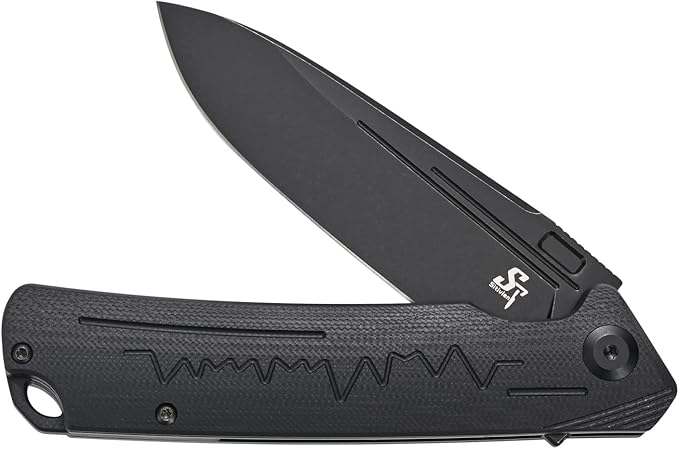 Sitivien ST136 Folding Knife,D2 Blade,G10 Handle EDC Tool Knife for Outdoor Hiking Camping(Black)