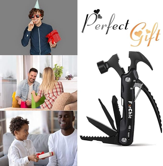 12 in 1 Hammer Multitool, Father's Day Gifts for Dad, Mens Gifts for Him, Cool Gadgets for Men, Gifts for Men Who Have Everything, Birthday Gifts for Men, Dad, Grandpa, Husband, Boyfriend