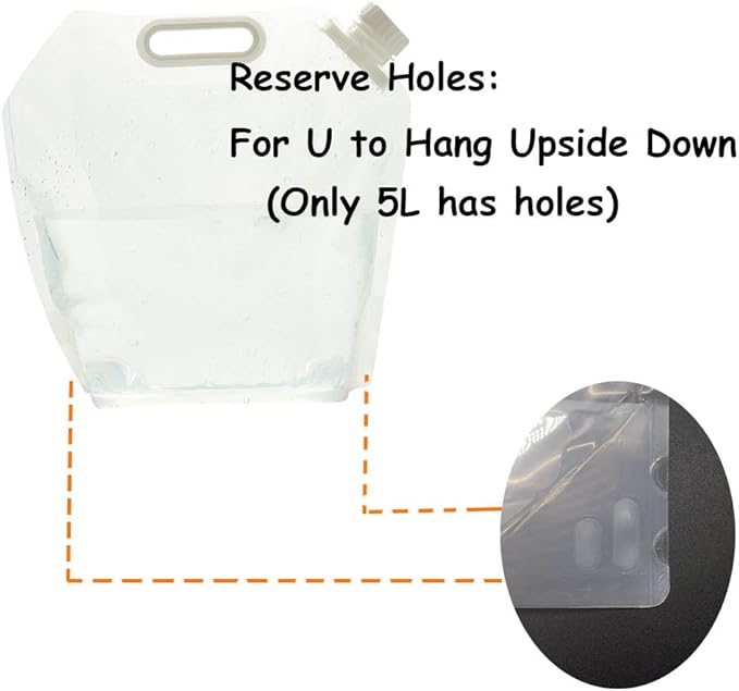 Collapsible Emergency Water Jug Container Bag, Freezable, BPA Free Plastic Water Carrier Tank, Outdoor Folding Water Bag for Sport Camping Riding Mountaineer Backoacking, Food Grade
