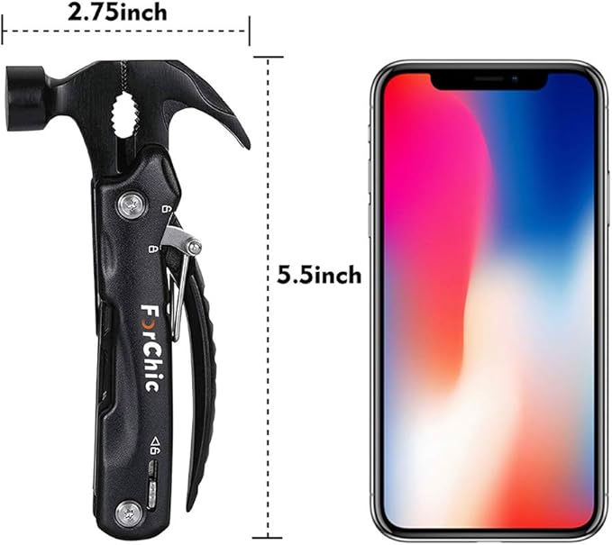 12 in 1 Hammer Multitool, Father's Day Gifts for Dad, Mens Gifts for Him, Cool Gadgets for Men, Gifts for Men Who Have Everything, Birthday Gifts for Men, Dad, Grandpa, Husband, Boyfriend