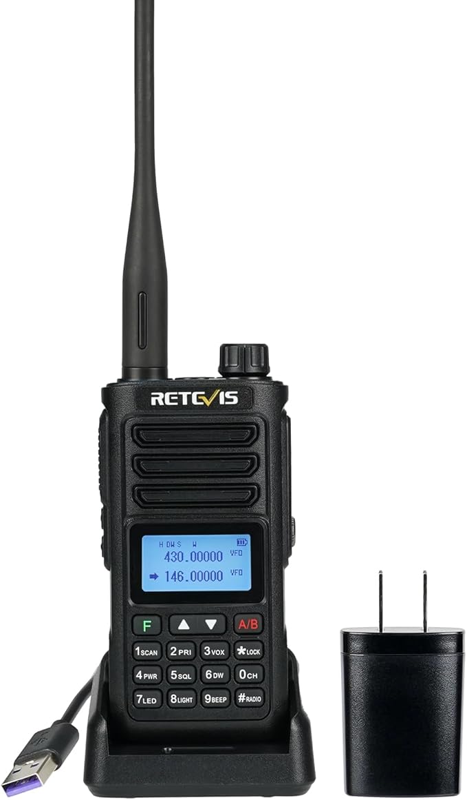 Retevis RA89 Ham Radio, 10W Dual Band Two Way Radio, 2500mAh USB-C Rechargeable Walkie Talkies, IP68 Waterproof Handheld Radio