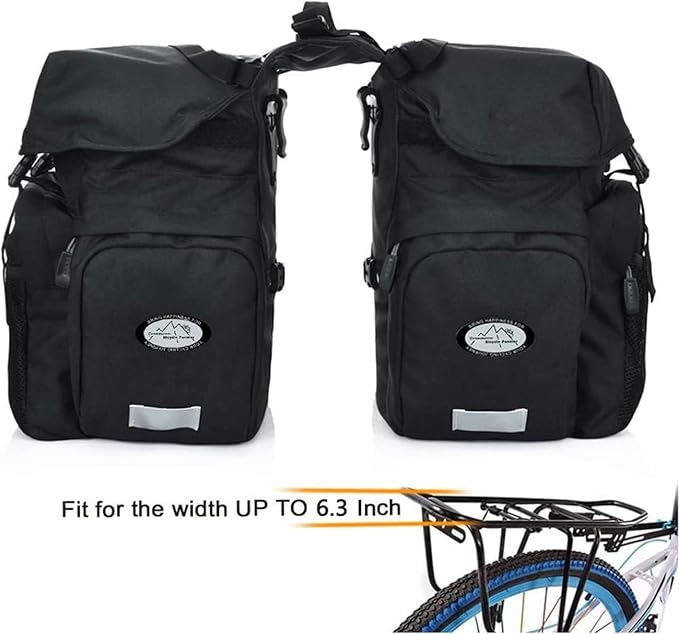 ZTZ 50L Panniers Bike Bags, Waterproof Bike Panniers Made of High-Density 600D Polyester for Durable Use, Bike Saddle Bag come with Reflective Trim and Rain Cover, Easy Organize