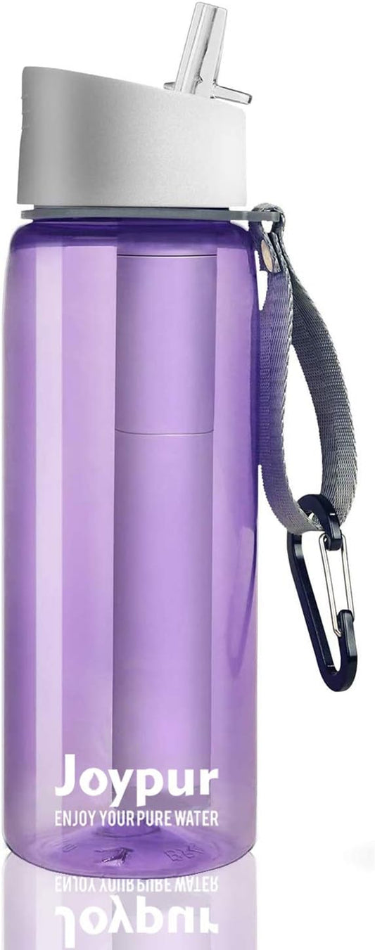 0.01 μm Ultra Filtration Portable Water Bottle - 4-Stage Filtered BPA-Free Reusable Water Bottle - for Survival,Hiking,Emergency,Camping and Backpacking