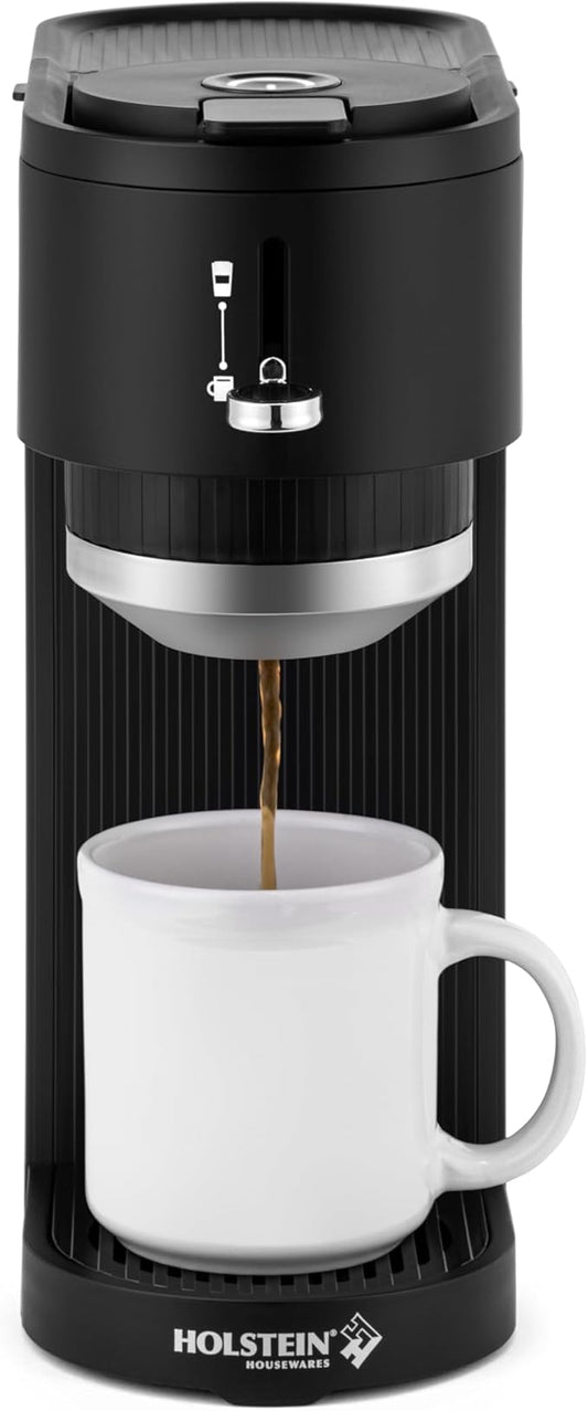 Holstein Housewares Coffee Maker Machines (Black, 1 Cup)