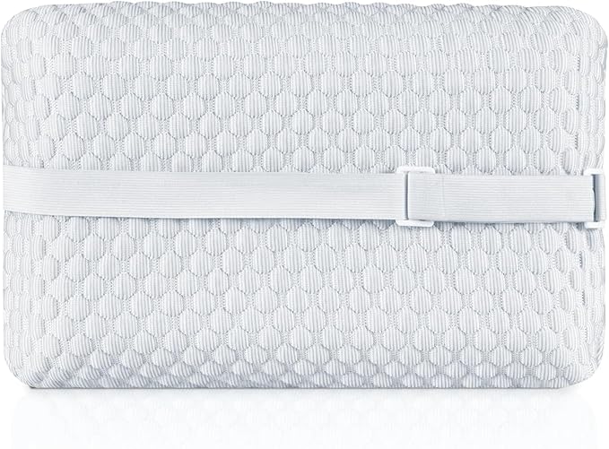 HOMBYS Cooling Camping Pillow Lightweight, Memory Foam Travel Pillow with Easy to Carry Portable Bag, Strap Designed for Secure, Suitable for Beach, Camp,Travel, Hammock, Light Blue
