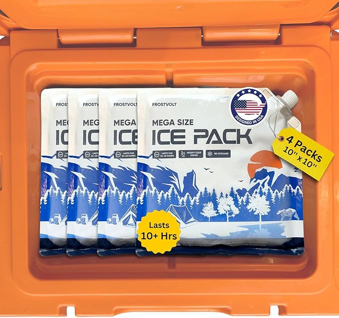 Reusable Ice Packs for Coolers and Lunch Boxes | High-Performance Cooler Ice Packs Reusable Long Lasting | Deep Freeze Lunch Box Ice Packs - for Picnic Cooler & Lunch Containers