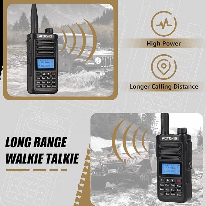 Retevis RA89 Dual Band Ham Radio, Rechargeable Walkie Talkies with Speaker Mic, Handheld 2 Way Radio with 2500mAh Battery, Alarming, IP68 Waterproof, Long Range Walkie Talkie for Amateur(1 Pack)
