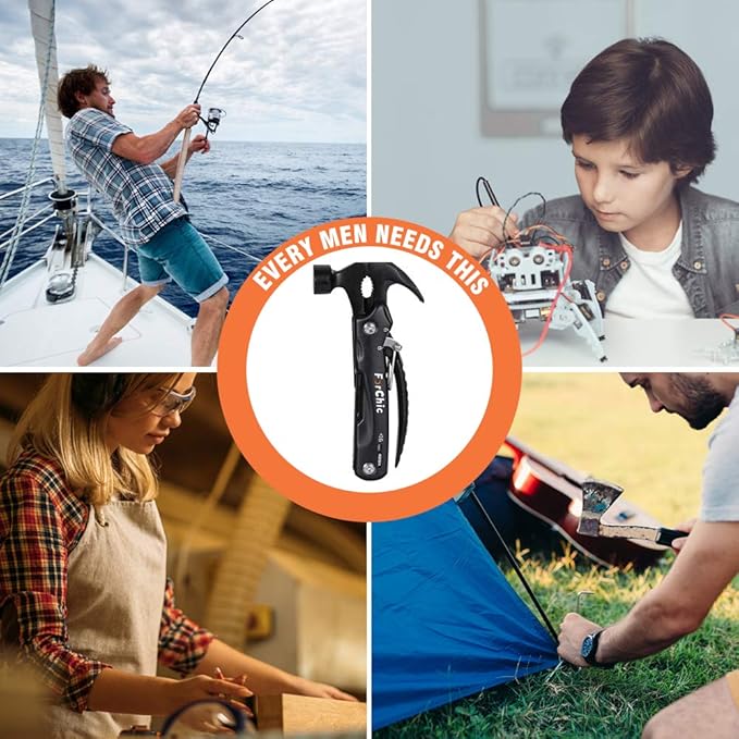 12 in 1 Hammer Multitool, Father's Day Gifts for Dad, Mens Gifts for Him, Cool Gadgets for Men, Gifts for Men Who Have Everything, Birthday Gifts for Men, Dad, Grandpa, Husband, Boyfriend