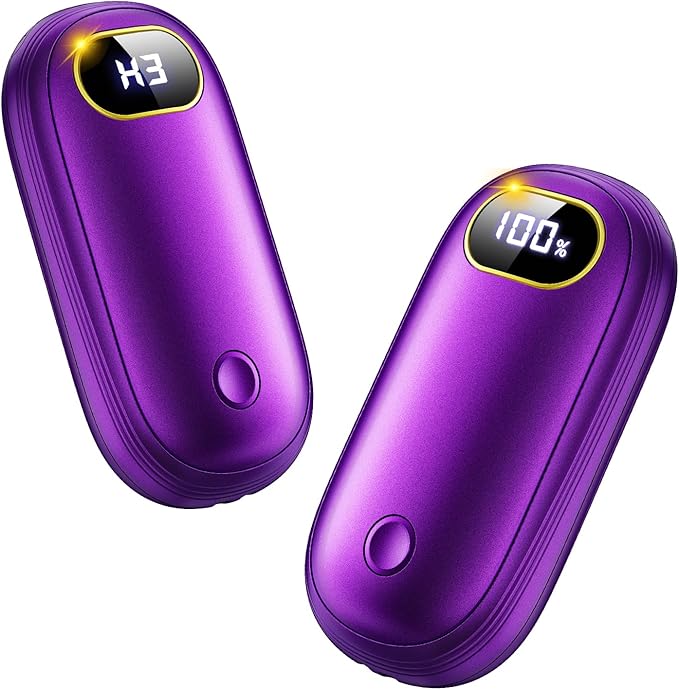 Hand Warmers Rechargeable, 14000mAh Electric Hand Warmer 2 Pack Dual-Sided Heating 17Hrs Warmth Max 131℉ USB-C Portable Pocket Heater for Raynauds, Hunting, Golf, Camping