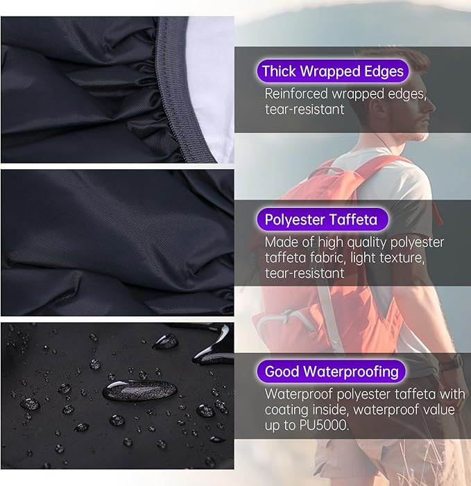 Waterproof Backpack Rain Cover with Reflective Strip for Mountaineering, Traveling, Cycling, Camping and Outdoor