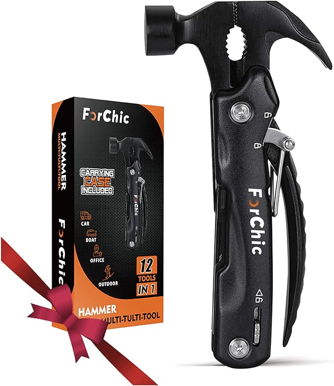 12 in 1 Hammer Multitool, Father's Day Gifts for Dad, Mens Gifts for Him, Cool Gadgets for Men, Gifts for Men Who Have Everything, Birthday Gifts for Men, Dad, Grandpa, Husband, Boyfriend