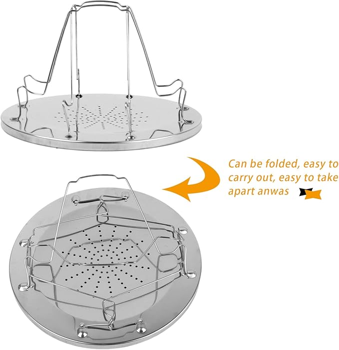 Folding Camp Stove Toaster, Stainless Steel 4 Slice Propane Bread Toaster, Portable Backpacking Outdoor Toaster Rack Holder for Camping Fishing Hiking