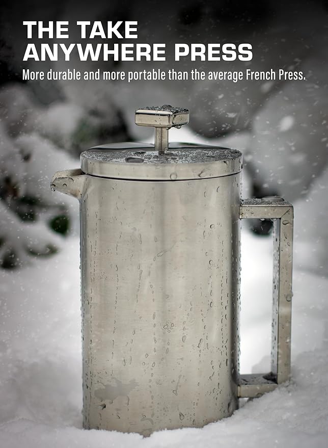 COLETTI Boulder Camping French Press (An American Press) - Large Insulated French Press Coffee Maker – 42 oz