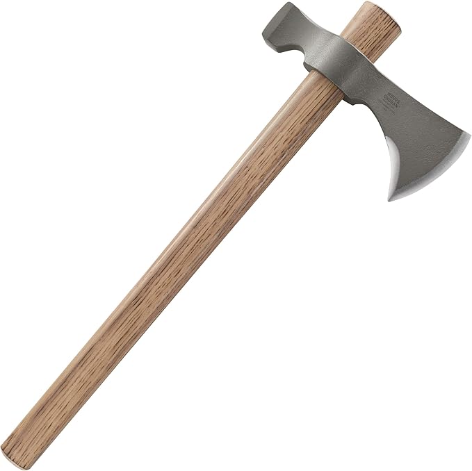 CRKT Woods Chogan Tomahawk Axe: RMJ T-Hawk Lightweight Outdoor Camping Axe with Hammerhead, Forged Carbon Steel Blade, and Hickory Wooden Handle 2730