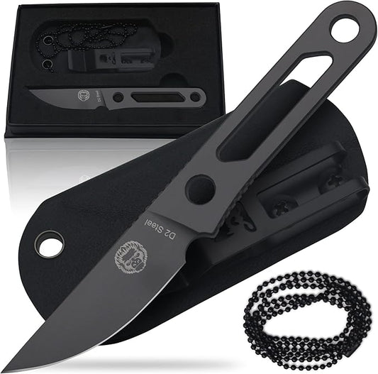 Holtzman's Gorilla Survival 'Scalpel' Fixed Blade Utility Knife with D2 Sheath, Belt Clip (Grey)