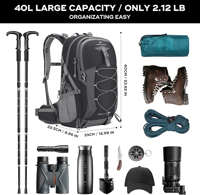 Maelstrom Daypack Backpacks + Water Filtration System, 40l Black