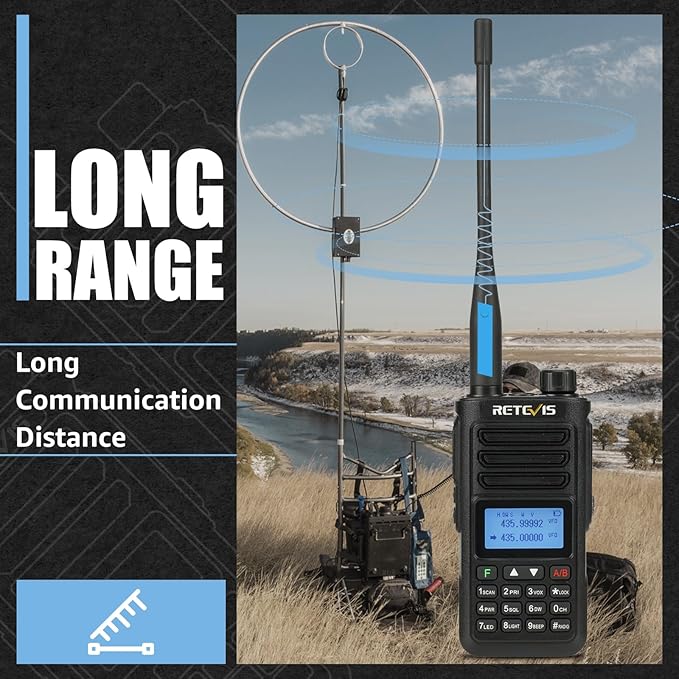 Retevis RA89 Ham Radio, 10W Dual Band Two Way Radio, 2500mAh USB-C Rechargeable Walkie Talkies, IP68 Waterproof Handheld Radio
