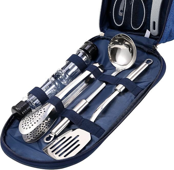 Camping Essentials Camping Accessories Gear Must Haves Camper Tent Camping Kitchen Rv Cooking Set Camping Cooking Utensils Set Supplies Gadgets Outdoor Stove Portable Picnic Gifts BBQ Stuff