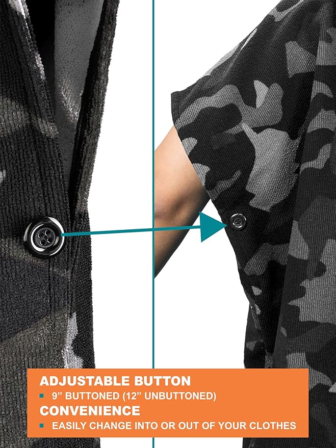 SUN CUBE Surf Poncho Changing Robe with Hood | Quick Dry Microfiber Wetsuit Changing Towel with Pocket for Surfing Men Women