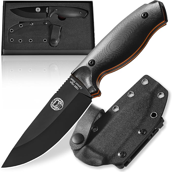 Holtzman's Gorilla Survival 'Naked Bloodline' Full Tang 1095 High Carbon Steel Fixed Blade Survival Knife with Kydex Sheath