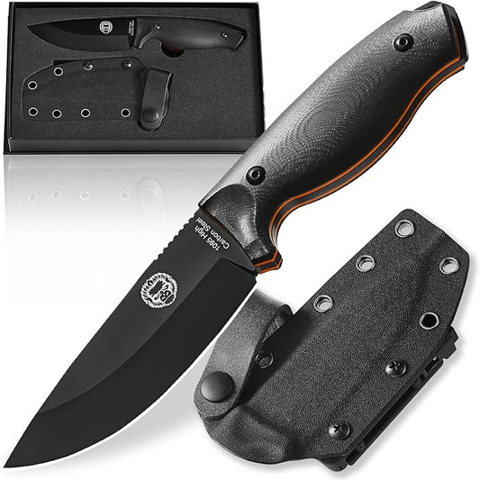 Holtzman's Gorilla Survival 'Naked Bloodline' Full Tang 1095 High Carbon Steel Fixed Blade Survival Knife with Kydex Sheath