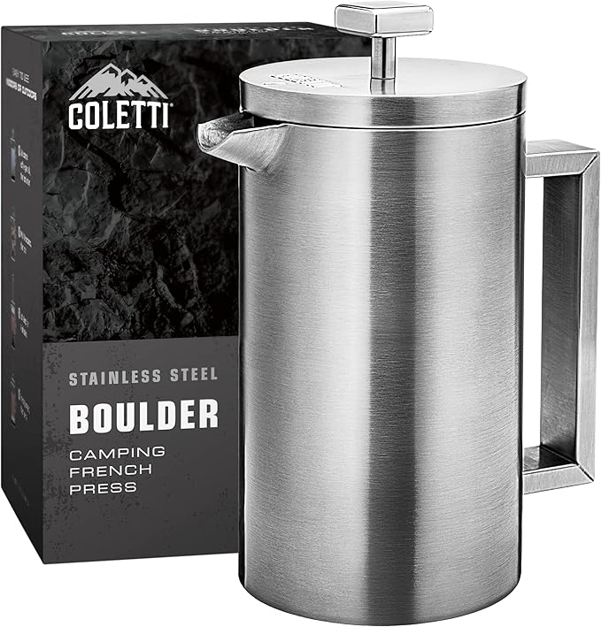 COLETTI Boulder Camping French Press (An American Press) - Large Insulated French Press Coffee Maker – 42 oz
