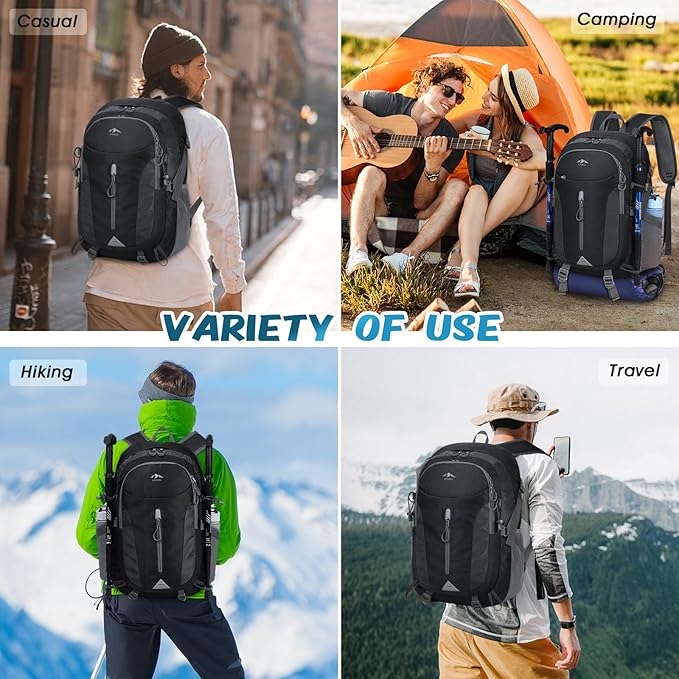 RAINSMORE Hiking Backpack 40L Lightweight Packable Camping Backpack Waterproof Travel Daypack Men Women Hiking Daypack