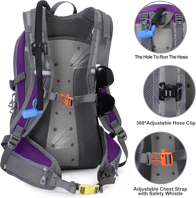 Hydration Backpack with 2L Water Bladder, Water Backpack, Insulated Hiking Backpack for Hiking Cycling Climbing Skiing